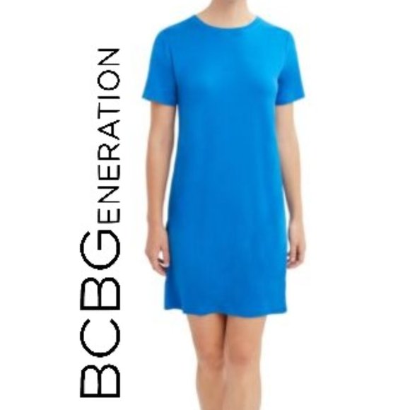 BCBGENERATION BLUE T-Shirt MINI Dress SIZE M! - Picture 1 of 6
